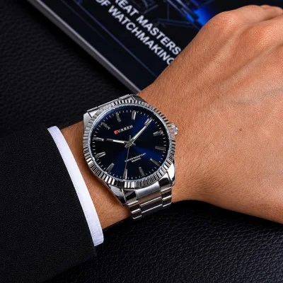 Чоловічий годинник Curren 8425 Silver-Blue