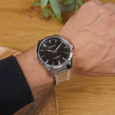 Чоловічий годинник Curren 8425 Silver-Black