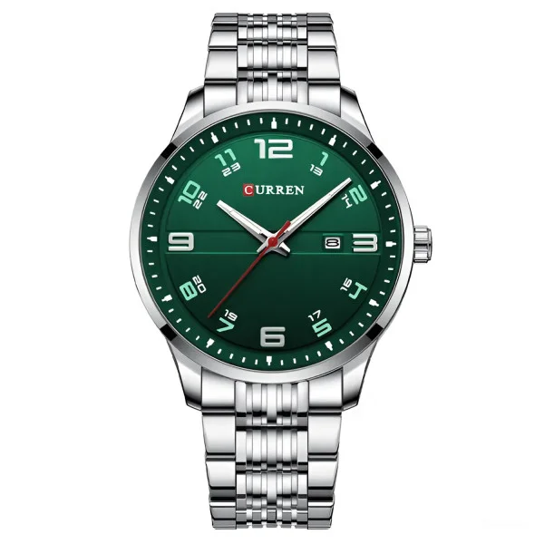 Чоловічий годинник Curren 8411 Silver-Green фото 1