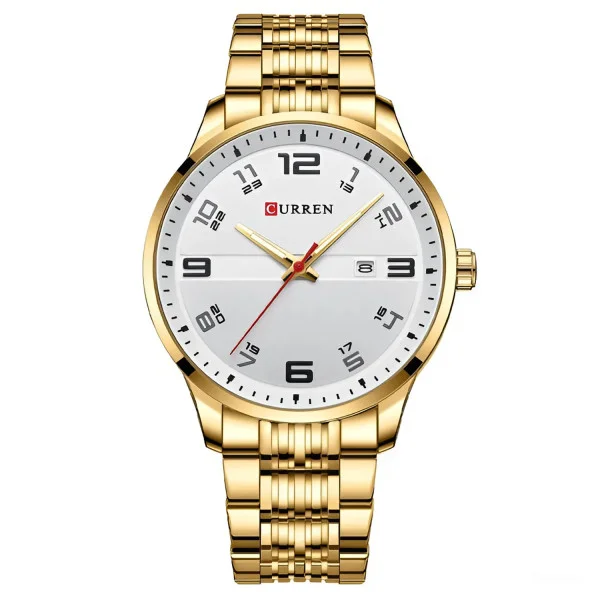 Чоловічий годинник Curren 8411 Gold-White фото 1