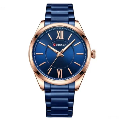 Мужские часы Curren 8423 Blue-Gold