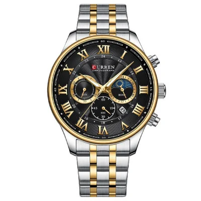 Чоловічий годинник Curren 8427 Silver-Gold-Black