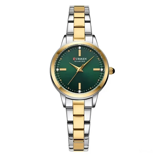 Жіночий годинник Curren 9094 Silver-Gold-Green фото 1