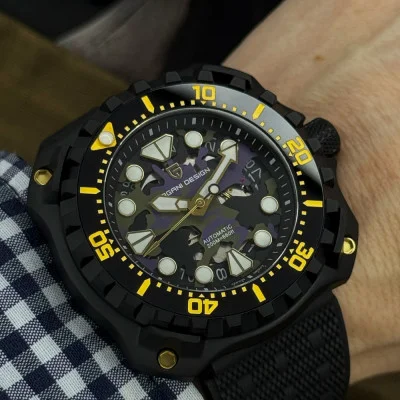 Мужские часы Pagani Design PD-YN009 Black-Camo Blue