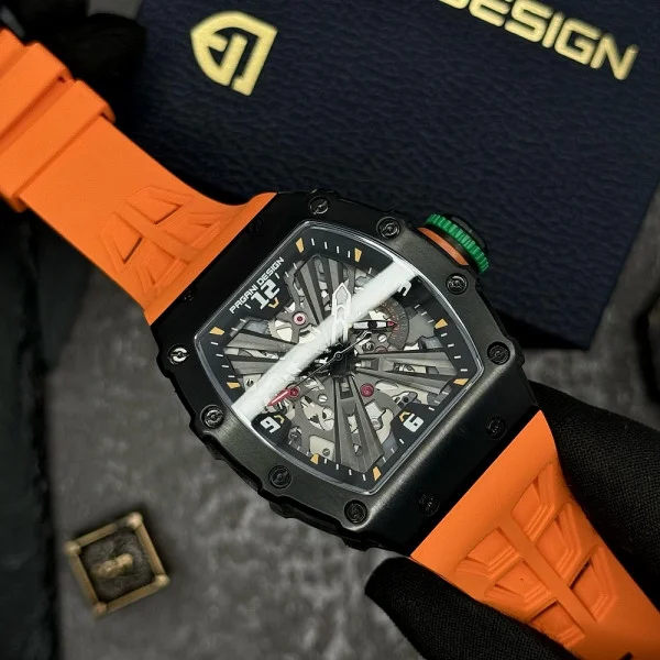 Чоловічий годинник Pagani Design PD-1738 Black-Orange фото 8