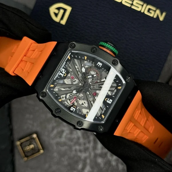 Мужские часы Pagani Design PD-1738 Black-Orange фото 7