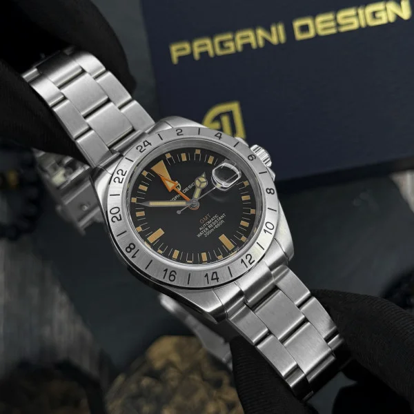 Мужские часы Pagani Design PD-1693 Silver-Black-Orange фото 9