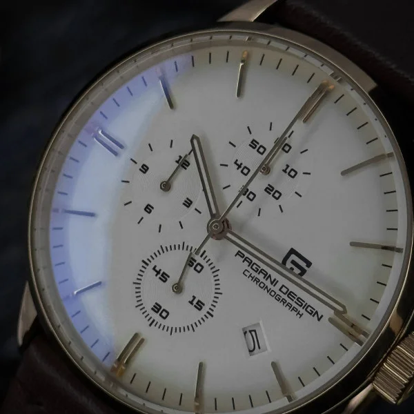 Чоловічий годинник Pagani Design PD-2720 Gold-White-Brown фото 7