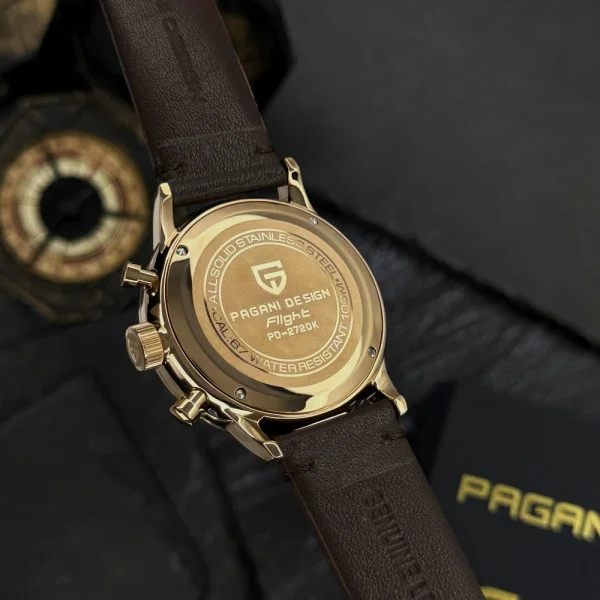 Чоловічий годинник Pagani Design PD-2720 Gold-White-Brown фото 8