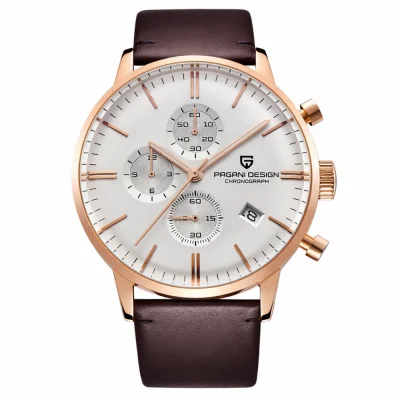 Чоловічий годинник Pagani Design PD-2720 Gold-White-Brown