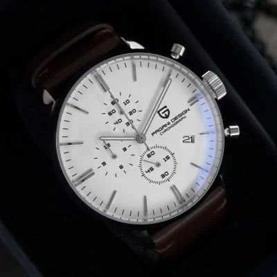 Чоловічий годинник Pagani Design PD-2720 Silver-White - Brown