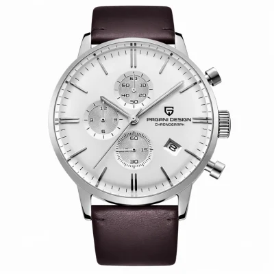 Чоловічий годинник Pagani Design PD-2720 Silver-White - Brown