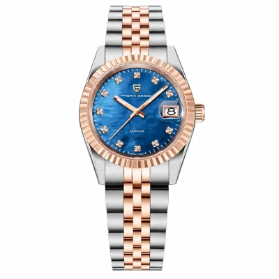 Жіночий годинник Pagani Design PD-1794L Silver-Rose Gold-Blue