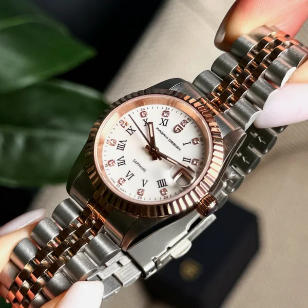 Женские часы Pagani Design PD-1794L Silver-Rose Gold-White фото 8