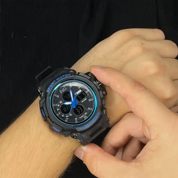 Чоловічий годинник Skmei 1343 Black-Blue фото 3