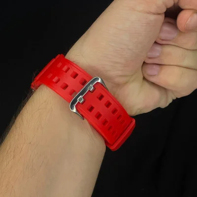 Мужские часы Skmei 1343 Black-Blue-Red Wristband