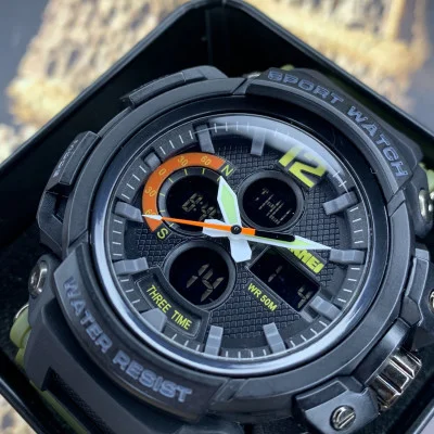 Чоловічий годинник Skmei 1343 Black-Militari Wristband