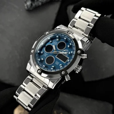 Чоловічий годинник Skmei 1389BU Silver-Black-Blue