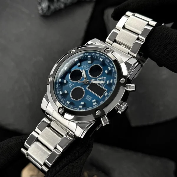 Чоловічий годинник Skmei 1389BU Silver-Black-Blue фото 4