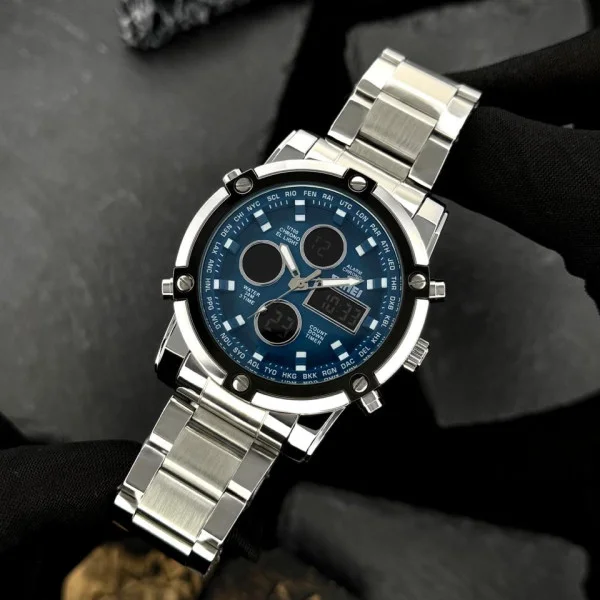 Чоловічий годинник Skmei 1389BU Silver-Black-Blue фото 5
