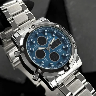 Чоловічий годинник Skmei 1389BU Silver-Black-Blue