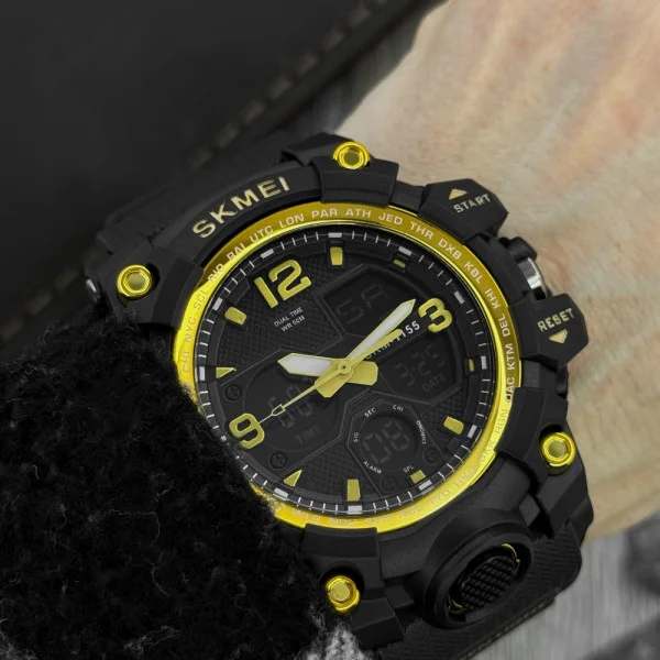 Чоловічий годинник Skmei 1155 Black-Gold фото 3