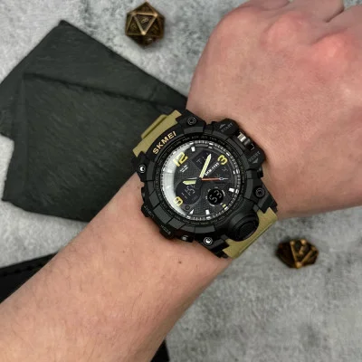 Чоловічий годинник Skmei 1155 Black-Khaki