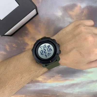 Чоловічий годинник Skmei 1213AG Black-Military Wristband