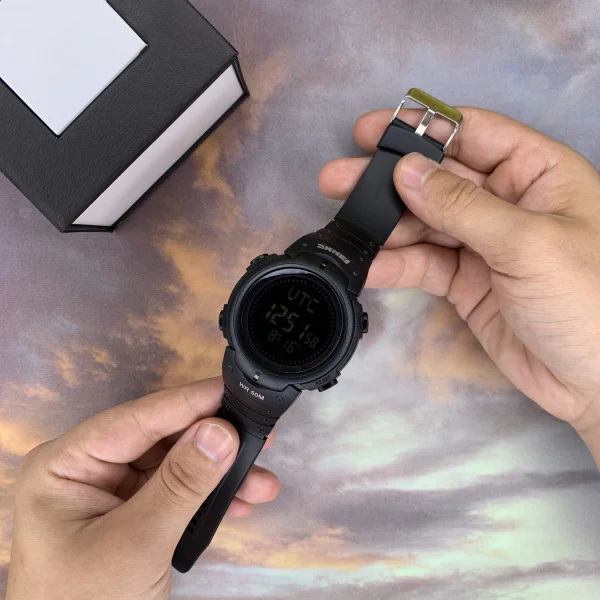 Чоловічий годинник Skmei 1231BK All Black Smart Watch + Compass фото 3