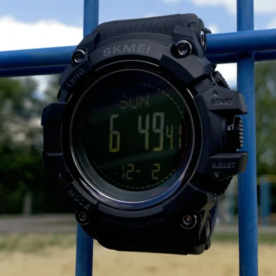 Чоловічий годинник Skmei 1356BK Black + Compass