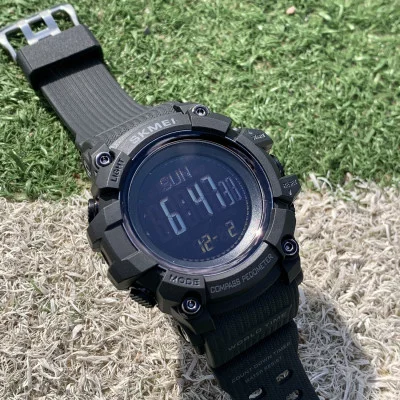 Мужские часы Skmei 1356BK Black+Compass