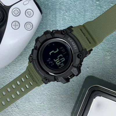 Чоловічий годинник Skmei 1358AG Army Green Smart Watch Compass