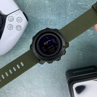Чоловічий годинник Skmei 1427AG Army Green + Compass