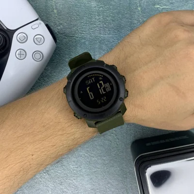 Чоловічий годинник Skmei 1427AG Army Green + Compass