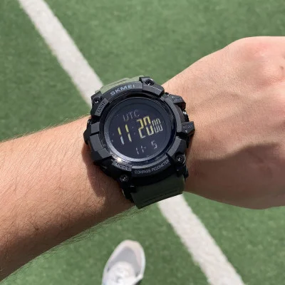 Чоловічий годинник Skmei 1356AG Army Green + Compass