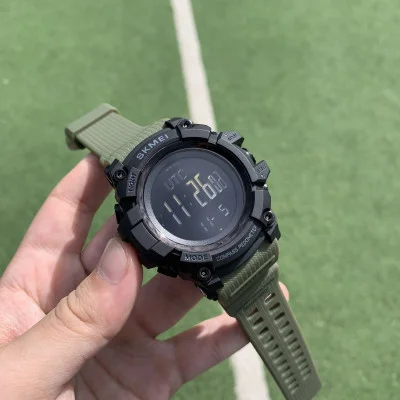 Чоловічий годинник Skmei 1356AG Army Green + Compass