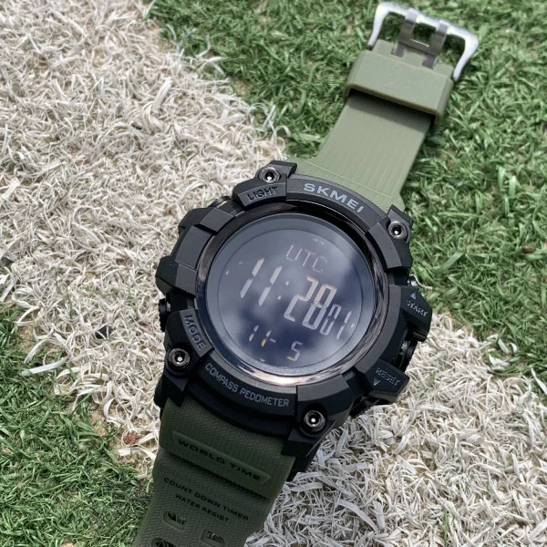 Мужские часы Skmei 1356AG Army Green + Compass фото 7