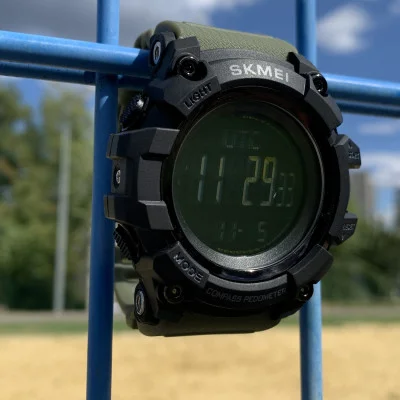 Чоловічий годинник Skmei 1356AG Army Green + Compass