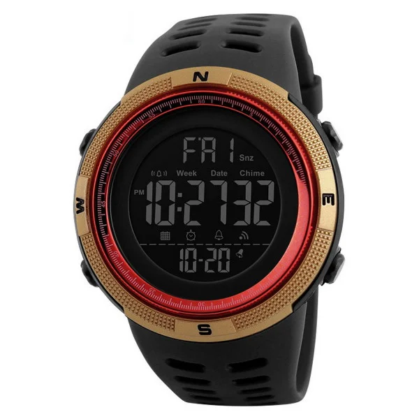 Чоловічий годинник Skmei 1251GDRD Black-Gold-Red фото 1