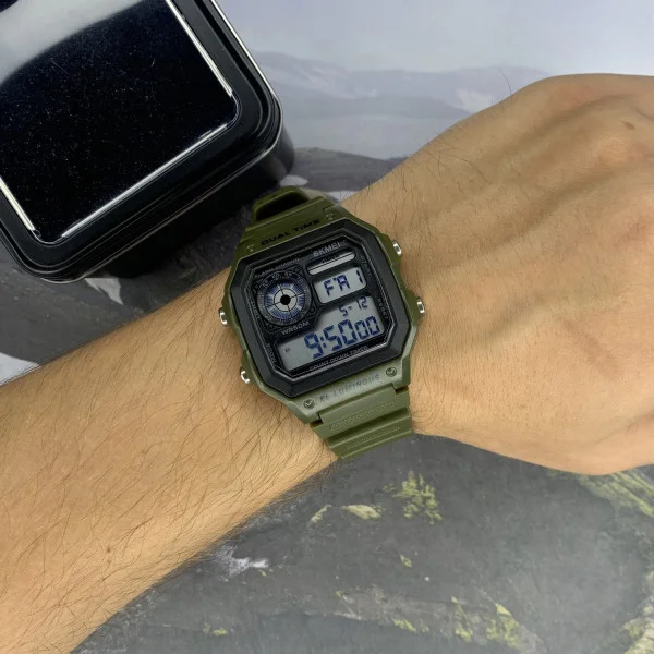 Чоловічий годинник Skmei 1299AG Army Green. фото 9