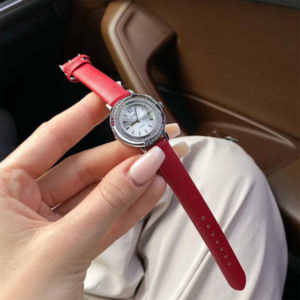Женские часы Skmei 1855SIRD Silver-Red фото 3