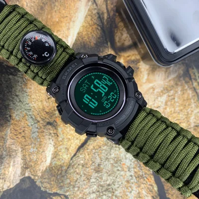 Чоловічий годинник Skmei 1356AGPK Army Green Tactic Compass