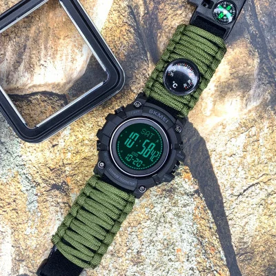 Чоловічий годинник Skmei 1356AGPK Army Green Tactic Compass