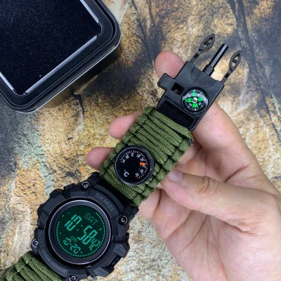 Чоловічий годинник Skmei 1356AGPK Army Green Tactic Compass