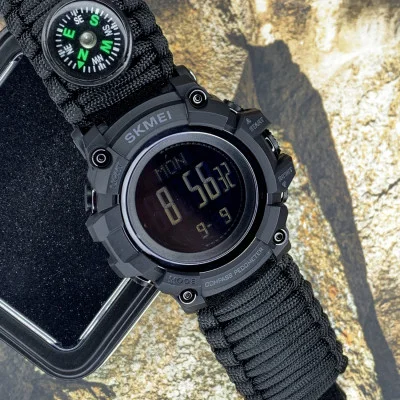 Чоловічий годинник Skmei 1356BK Black Tactic Compass