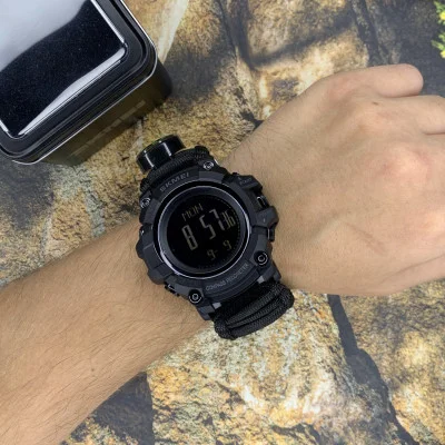 Чоловічий годинник Skmei 1356BK Black Tactic Compass