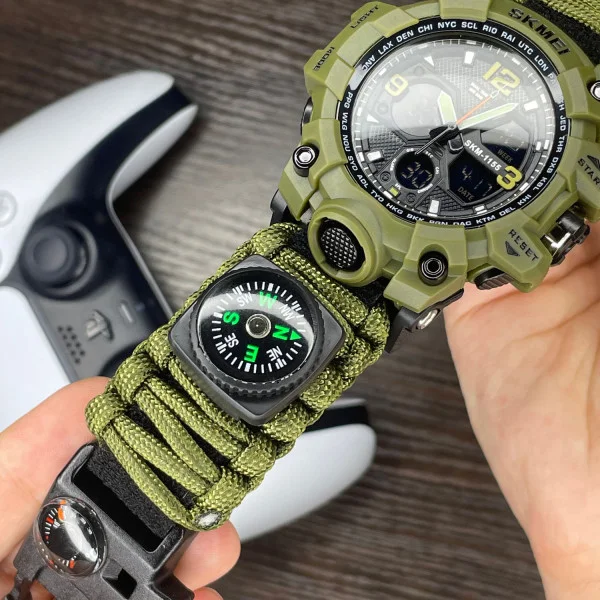 Чоловічий годинник Skmei 1155BNAG Army Green фото 6