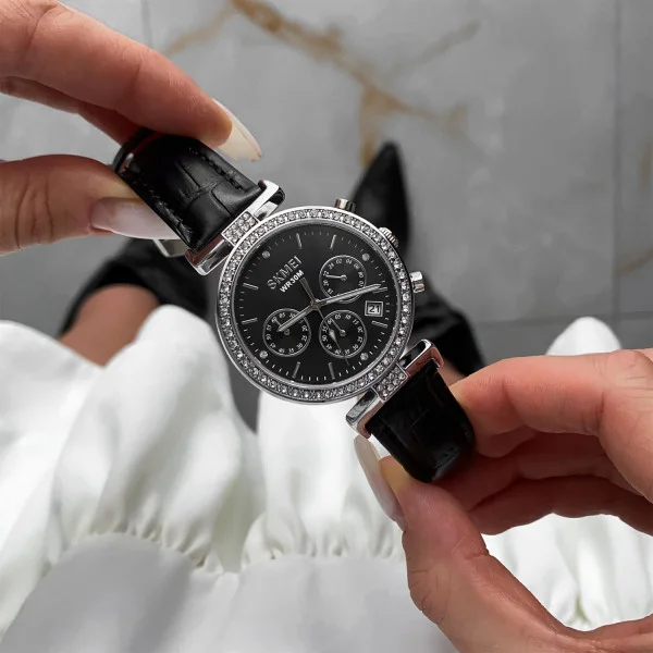 Жіночий годинник Skmei 2089SIBK Silver-Black фото 3