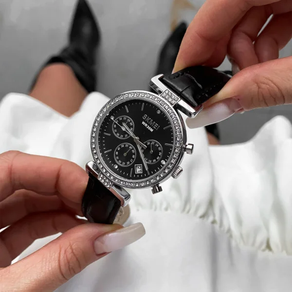 Жіночий годинник Skmei 2089SIBK Silver-Black фото 4
