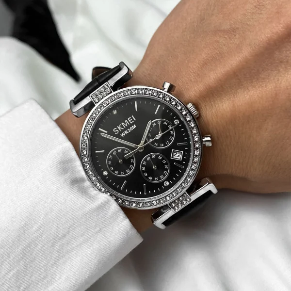 Жіночий годинник Skmei 2089SIBK Silver-Black фото 7